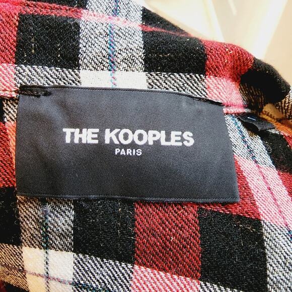 THE KOOPLES PARIS RED/BLACK SPARKLE PLAID BUTTON DOWN SIZE 1(SMALL) - Picture 5 of 6